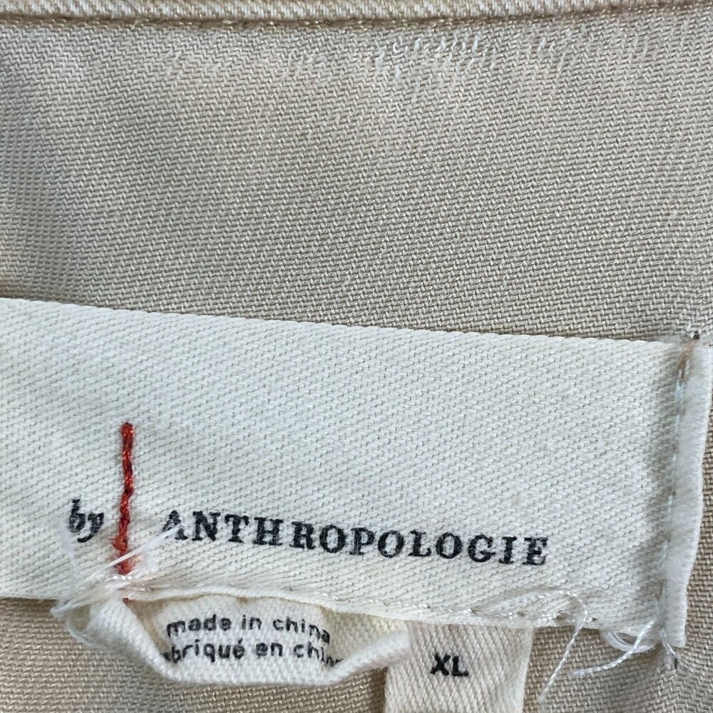 Anthropologie Womens XL Beige Lyocell Drawstring Waist Utility Romper - Picture 3 of 8